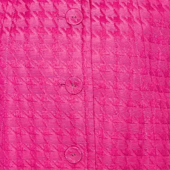 Linea By Louis Dell’Olio Houndstooth Check Cotton Jacquard Swing Jacket Sz XS/S - Picture 5 of 8